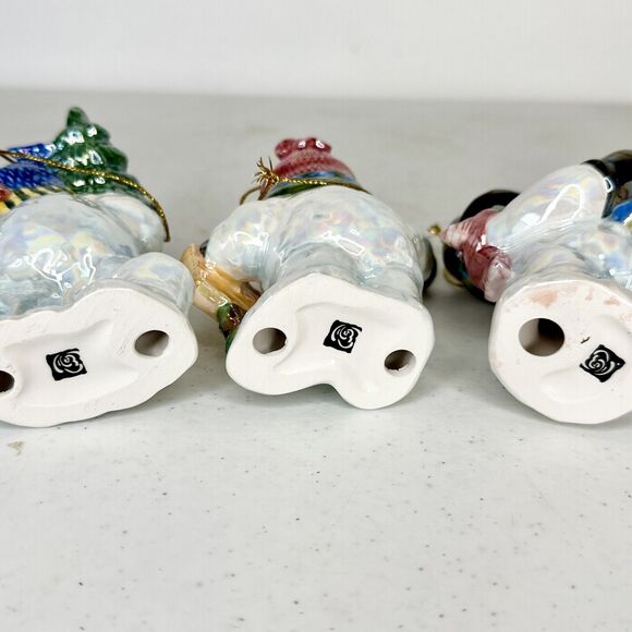 Vtg Home Interiors‎ Lot Of 3 Snowman Iridescent Christmas Ornaments 1980's - Picture 6 of 7